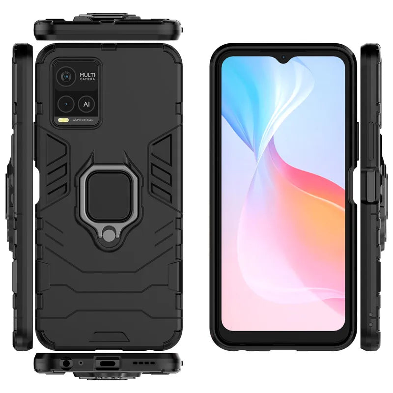 Shockproof Bumper For Vivo Y21 Case Vivo Y21 Cover TPU Armor PC Phone Back Cover Vivo Y20 Y30 Y70 Y21 Y31 Y51 Y52S Y53S Y72 Y73S