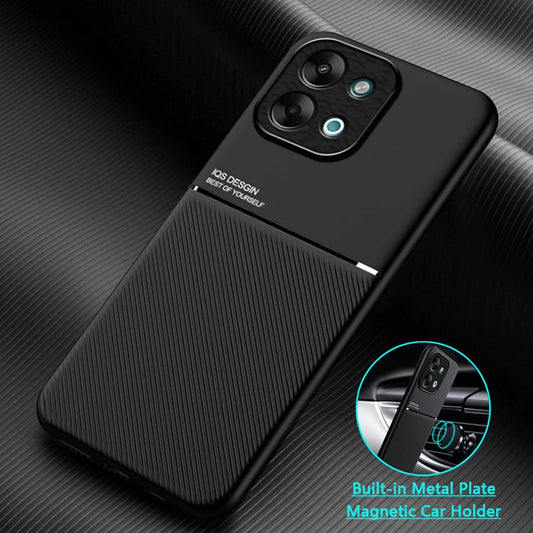 For Vivo Y28 4G Case Luxury Car Magnetic Holder Phone Case for Vivo Y 28 Y28 4G Leather Silicone Bumper Shockproof Back Cover