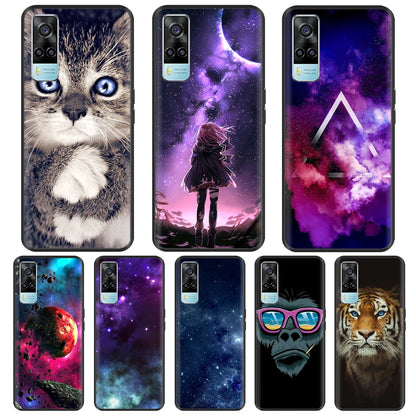 For vivo Y53S 4G Case Black Soft TPU Phone Cases For vivo Y53S Y 53s Shockproof Cute Back Cover vivoY53s Silicone Fundas Bumper