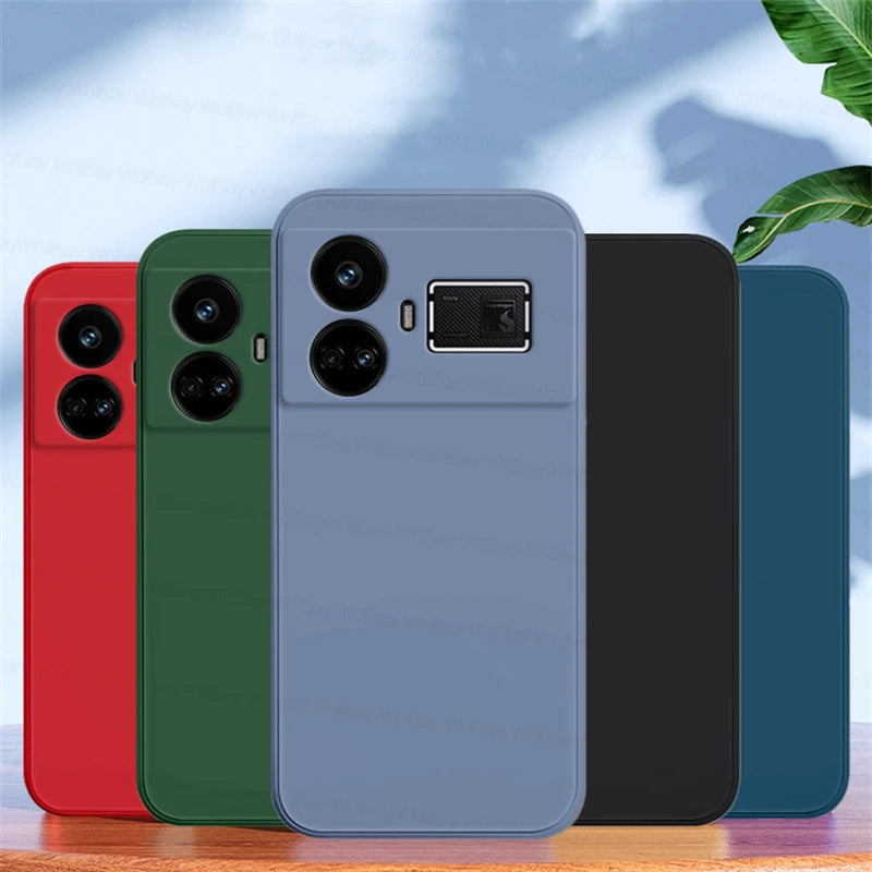 For Realme GT5 Case Realme GT GT2 GT3 GT5 Cover Luxury TPU Cases Shockproof Liquid Soft Silicone Protective Phone Back Cover