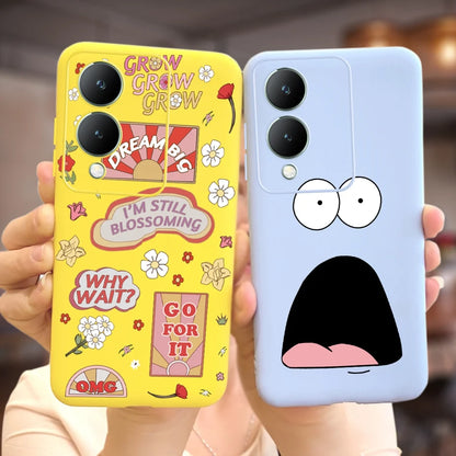 For Vivo Y17s 4G Case Cute Cartoon Painted Cover Soft Silicone Shockproof Phone Case For Vivo Y17s VivoY17s Fundas 6.56'' Bumper