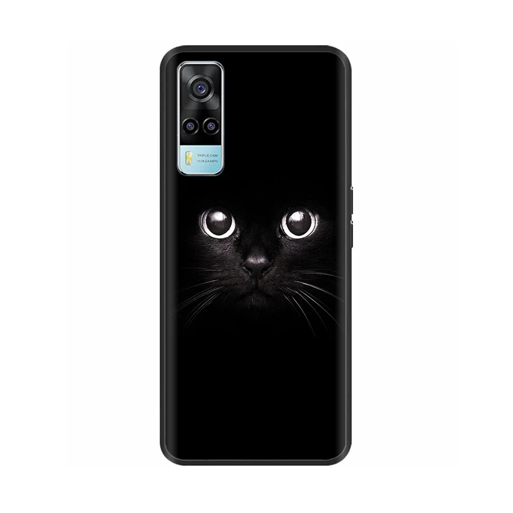 For vivo Y53S 4G Case Black Soft TPU Phone Cases For vivo Y53S Y 53s Shockproof Cute Back Cover vivoY53s Silicone Fundas Bumper