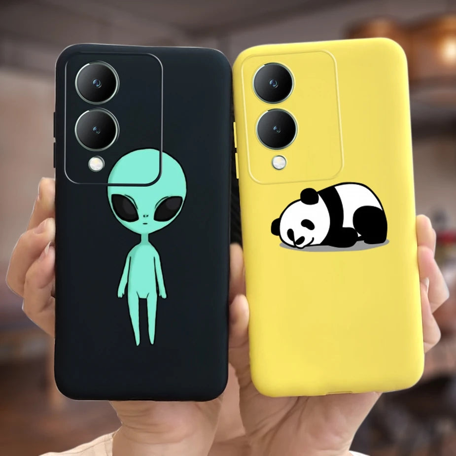 For Vivo Y17s 4G Case Cute Cartoon Painted Cover Soft Silicone Shockproof Phone Case For Vivo Y17s VivoY17s Fundas 6.56'' Bumper